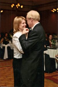 My parents dancing at my wedding. Doctors weren't sure she would make it to the wedding. And here she is dancing...